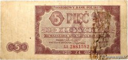 5 Zlotych POLOGNE  1948 P.135 B