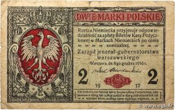 2 Marki POLOGNE  1917 P.009 B