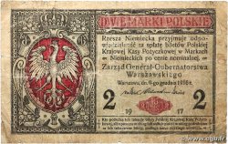 2 Marki POLOGNE  1917 P.009 B