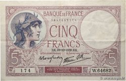 5 Francs FEMME CASQUÉE modifié FRANCE  1939 F.04.11 TTB+