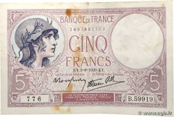 5 Francs FEMME CASQUÉE modifié FRANCE  1939 F.04.04 TTB+