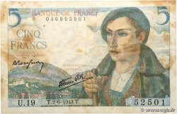 5 Francs BERGER FRANCE  1943 F.05.01 TTB