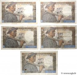 10 Francs MINEUR Lot FRANCE  1942 F.08.03 TB+