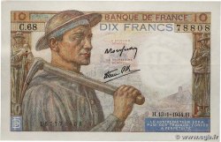 10 Francs MINEUR FRANCE  1944 F.08.10 SUP