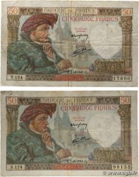 50 Francs JACQUES CŒUR Lot FRANCE  1941 F.19.15 TB