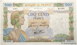 500 Francs LA PAIX FRANCE  1941 F.32.14 TTB+