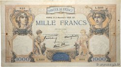 1000 Francs CÉRÈS ET MERCURE type modifié FRANCE  1938 F.38.32 TB