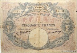 50 Francs BLEU ET ROSE FRANCE  1926 F.14.39 B+