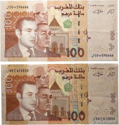 100 Dirhams Lot MAROC  2002 P.70