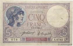 5 Francs FEMME CASQUÉE FRANCE  1921 F.03.05