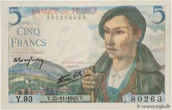 5 Francs BERGER FRANCE  1943 F.05.03