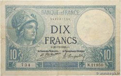 10 Francs MINERVE FRANCE  1925 F.06.09