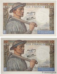 10 Francs MINEUR Consécutifs FRANCIA  1942 F.08.04 AU