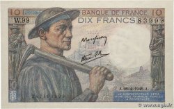 10 Francs MINEUR FRANCE  1945 F.08.14