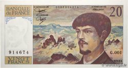 20 Francs DEBUSSY FRANCE  1980 F.66.01