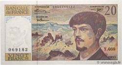 20 Francs DEBUSSY à fil de sécurité FRANCE  1993 F.66bis.04