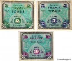 2, 5 et 10 Francs DRAPEAU Lot FRANCE  1944 VF.16.01, VF.17.01, VF.18.01 TB à TTB