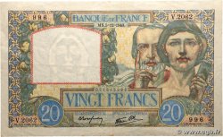 20 Francs TRAVAIL ET SCIENCE FRANCE  1940 F.12.10