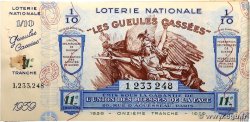 Carnet de Bons de Loterie de 1/10ème FRANCE régionalisme et divers  1939 