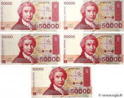 50000 Dinara Lot CROATIA  1993 P.26a UNC