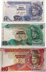 1 au 10 Ringitt Lot MALAISIE  1982 P.19, P.28a et P.29 TB+