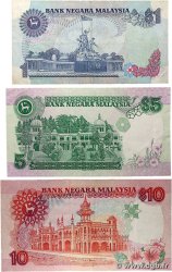 1 au 10 Ringitt Lot MALAISIE  1982 P.19, P.28a et P.29 TB+