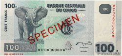 100 Francs Spécimen RÉPUBLIQUE DÉMOCRATIQUE DU CONGO  2007 P.098As