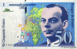 50 Francs SAINT-EXUPÉRY Mouton décalé Fauté FRANKREICH  1992 F.72f1.01 ST