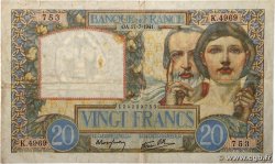 20 Francs TRAVAIL ET SCIENCE FRANCE  1941 F.12.16