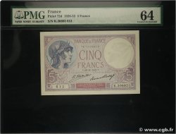 5 Francs FEMME CASQUÉE FRANCIA  1927 F.03.11 SC+