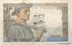 10 Francs MINEUR FRANKREICH  1945 F.08.13