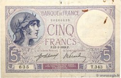 5 Francs FEMME CASQUÉE FRANCE  1918 F.03.02