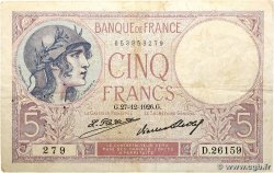 5 Francs FEMME CASQUÉE FRANCE  1926 F.03.10