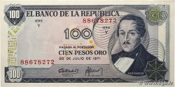 100 Pesos Oro COLOMBIE  1971 P.410c SUP+