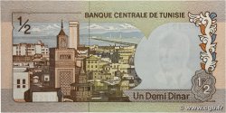1/2 Dinar Petit numéro TUNISIE  1972 P.66a NEUF