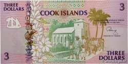 3 Dollars COOK ISLANDS  1992 P.07a UNC