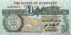 1 Pound Petit numéro GUERNSEY  1980 P.48a