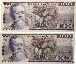 100 Pesos Lot MEXICO  1981 P.074b MBC