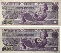 100 Pesos Lot MEXICO  1981 P.074b MBC