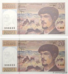 20 Francs DEBUSSY Modifié Lot FRANCE  1997 F.66ter.02