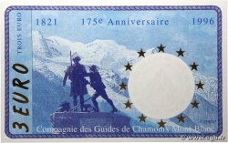 3 Euro  FRANCE regionalism and various Chamonix 1996 