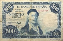 500 Pesetas ESPAGNE  1954 P.148