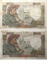 50 Francs JACQUES CŒUR Lot FRANCE  1940 F.19.01