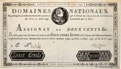 200 Livres filigrane 1792 FRANCE  1792 Ass.29b