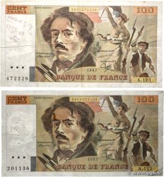 100 Francs DELACROIX modifié Lot FRANCE  1987 F.69.11