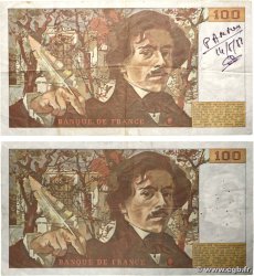 100 Francs DELACROIX modifié Lot FRANCE  1987 F.69.11 TB