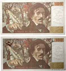 100 Francs DELACROIX modifié Lot FRANCE  1980 F.69.04b TB+