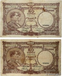 20 Francs Lot BÉLGICA  1943 P.111 BC