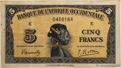 5 Francs  AFRIQUE OCCIDENTALE FRANÇAISE (1895-1958)  1942 P.28a TB+