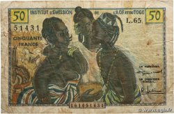 50 Francs AFRIQUE OCCIDENTALE FRANÇAISE (1895-1958)  1956 P.45 B+